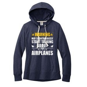 Funny Pilot Art For Men Women Aviation Pilot Airplane Lovers Women's Fleece Hoodie