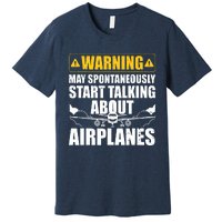 Funny Pilot Art For Men Women Aviation Pilot Airplane Lovers Premium T-Shirt