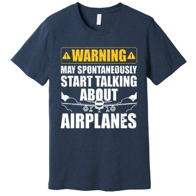 Funny Pilot Art For Men Women Aviation Pilot Airplane Lovers Premium T-Shirt