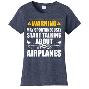 Funny Pilot Art For Men Women Aviation Pilot Airplane Lovers Women's T-Shirt