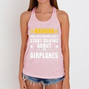 Funny Pilot Art For Men Women Aviation Pilot Airplane Lovers Women's Knotted Racerback Tank