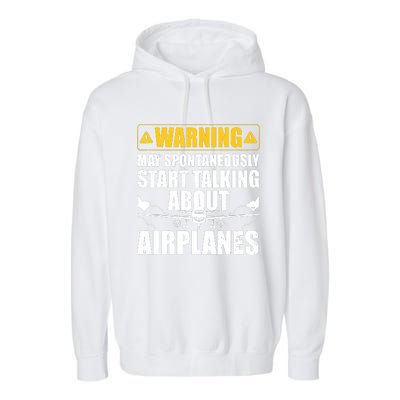 Funny Pilot Art For Men Women Aviation Pilot Airplane Lovers Garment-Dyed Fleece Hoodie