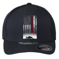 Fishing Pole American Flag Gift For Patriotic Fisherman Flexfit Unipanel Trucker Cap