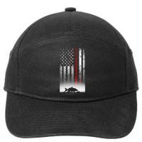 Fishing Pole American Flag Gift For Patriotic Fisherman 7-Panel Snapback Hat