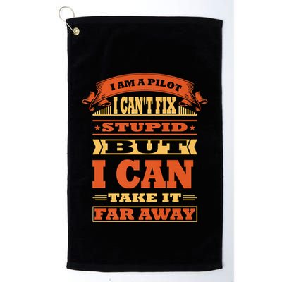 Funny Pilot Art For Men Women Vintage Pilot Golf Towel