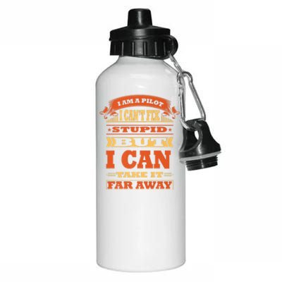 Funny Pilot Art For Men Women Vintage Pilot Aluminum Water Bottle