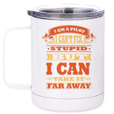 Funny Pilot Art For Men Women Vintage Pilot 12 oz Stainless Steel Tumbler Cup