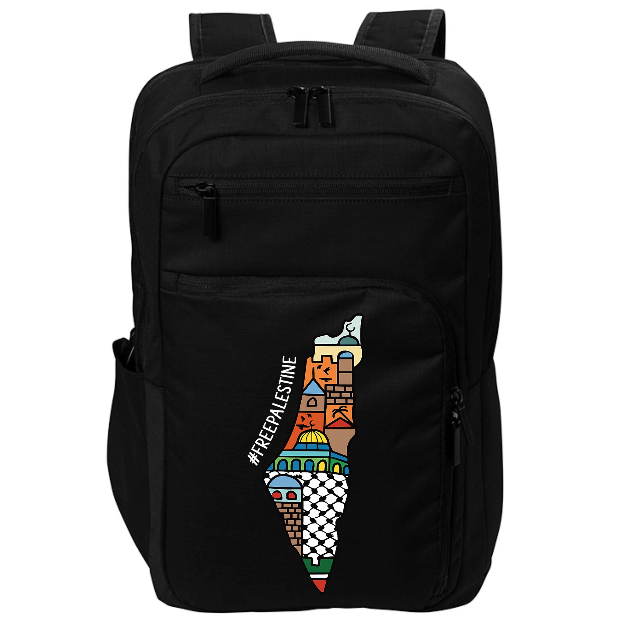 Free Palestine Activist Peace Sign World Peace Palestine Impact Tech Backpack