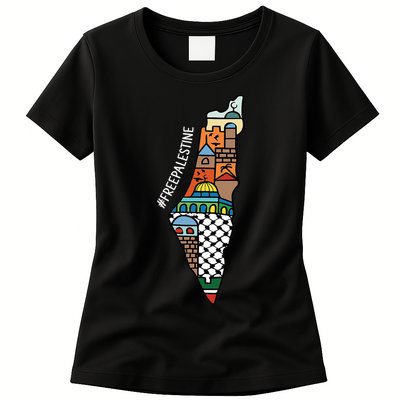 Free Palestine Activist Peace Sign World Peace Palestine Womens T-Shirt