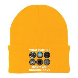 Funny Pilot Art Men Women Aviation Airline Pilot Instruments Knit Cap Winter Beanie