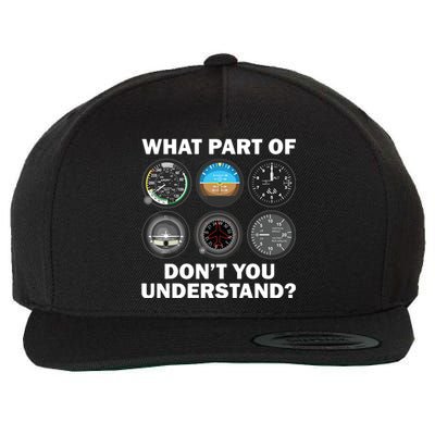 Funny Pilot Art Men Women Aviation Airline Pilot Instruments Wool Snapback Cap