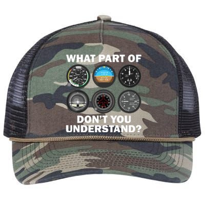 Funny Pilot Art Men Women Aviation Airline Pilot Instruments Retro Rope Trucker Hat Cap