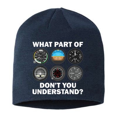 Funny Pilot Art Men Women Aviation Airline Pilot Instruments Sustainable Beanie