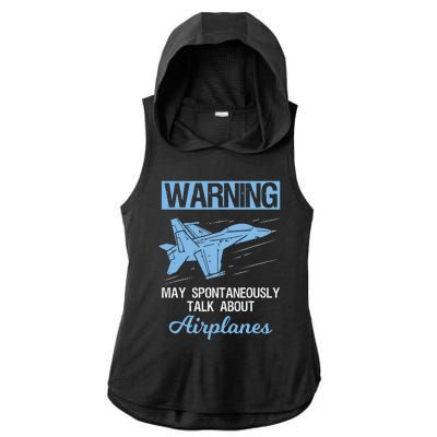 Funny Pilot Aviation Jet Fighter Aeroplane Plane Ladies PosiCharge Tri-Blend Wicking Draft Hoodie Tank