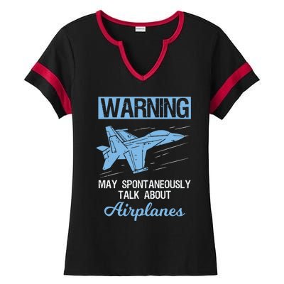 Funny Pilot Aviation Jet Fighter Aeroplane Plane Ladies Halftime Notch Neck Tee