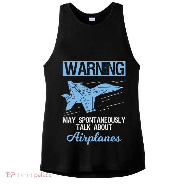 Funny Pilot Aviation Jet Fighter Aeroplane Plane Ladies PosiCharge Tri-Blend Wicking Tank