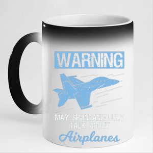 Funny Pilot Aviation Jet Fighter Aeroplane Plane 11oz Black Color Changing Mug