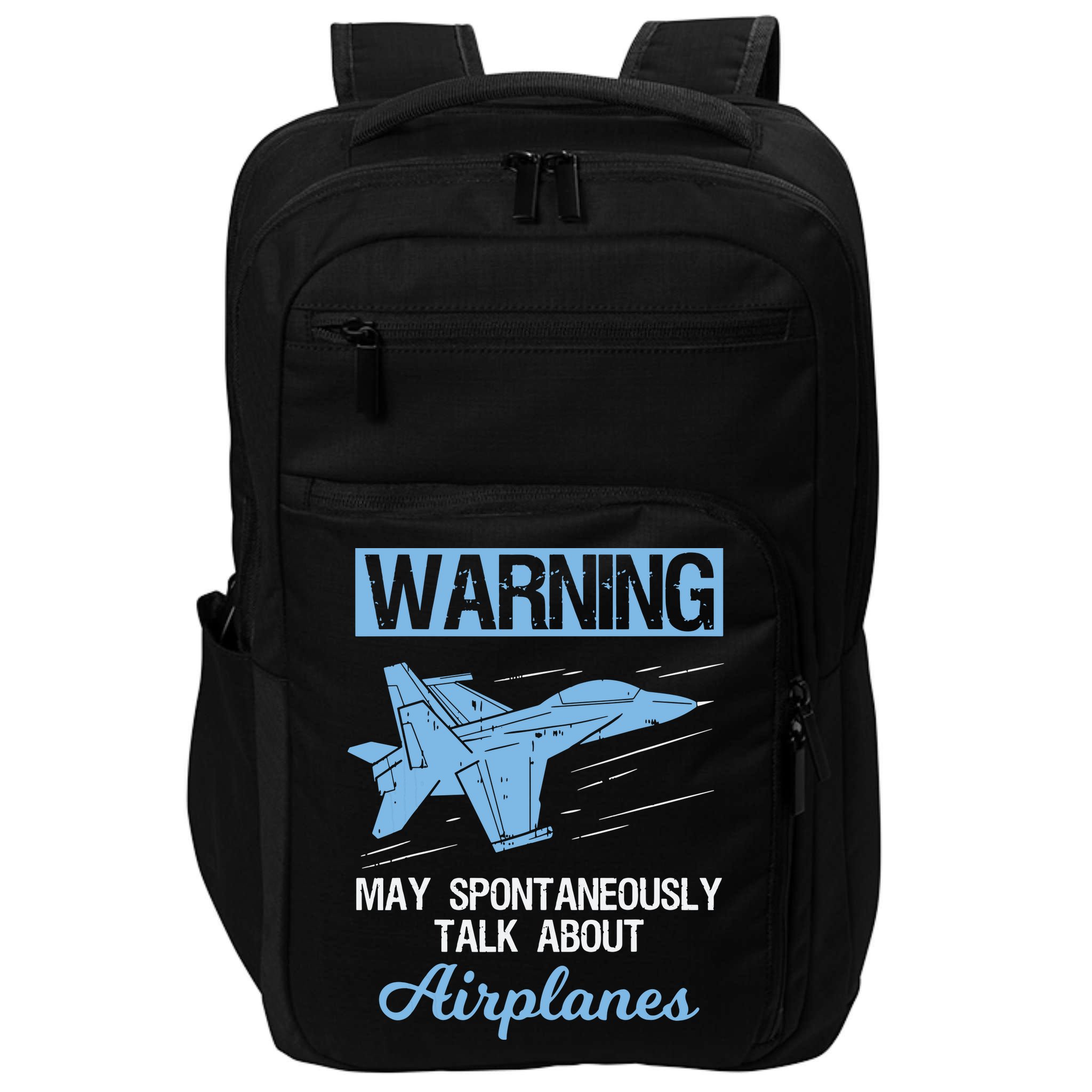 Funny Pilot Aviation Jet Fighter Aeroplane Plane Impact Tech Backpack