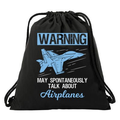 Funny Pilot Aviation Jet Fighter Aeroplane Plane Drawstring Bag