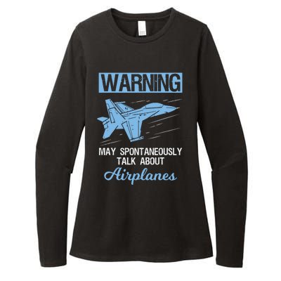 Funny Pilot Aviation Jet Fighter Aeroplane Plane Womens CVC Long Sleeve Shirt