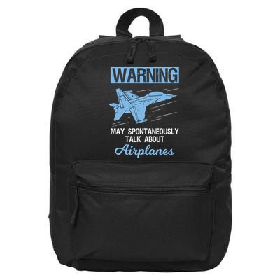 Funny Pilot Aviation Jet Fighter Aeroplane Plane 16 in Basic Backpack