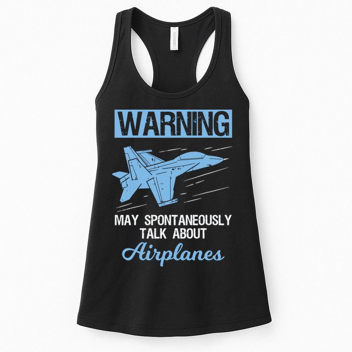 Funny Pilot Aviation Jet Fighter Aeroplane Plane Womens Tank Top
