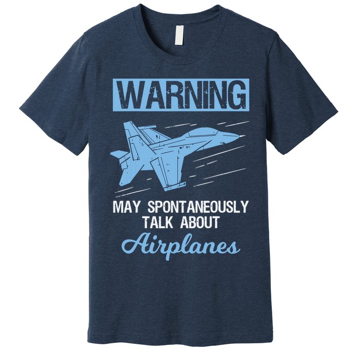Funny Pilot Aviation Jet Fighter Aeroplane Plane Premium T-Shirt