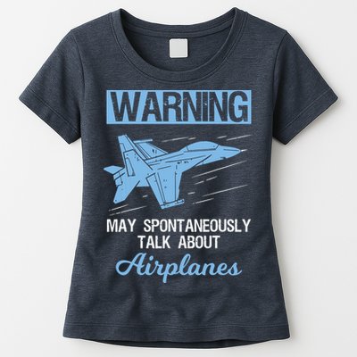 Funny Pilot Aviation Jet Fighter Aeroplane Plane Womens T-Shirt