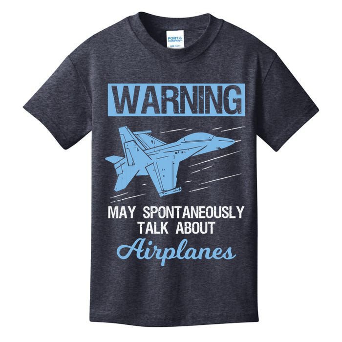 Funny Pilot Aviation Jet Fighter Aeroplane Plane Kids T-Shirt