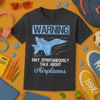 Funny Pilot Aviation Jet Fighter Aeroplane Plane Kids T-Shirt