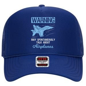 Funny Pilot Aviation Jet Fighter Aeroplane Plane High Crown Mesh Back Trucker Hat