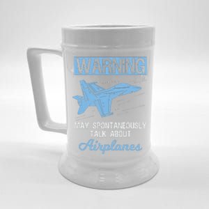 Funny Pilot Aviation Jet Fighter Aeroplane Plane Beer Stein