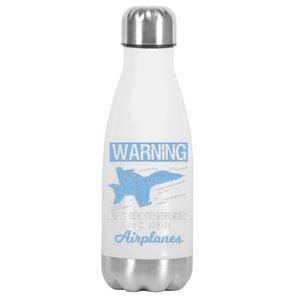 Funny Pilot Aviation Jet Fighter Aeroplane Plane Stainless Steel Insulated Water Bottle