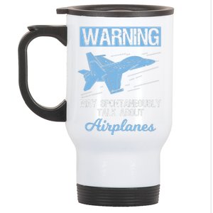 Funny Pilot Aviation Jet Fighter Aeroplane Plane Stainless Steel Travel Mug