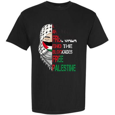 Free Palestine Arabic Palestine Gaza Jerusalem Support Flag Garment-Dyed Heavyweight T-Shirt