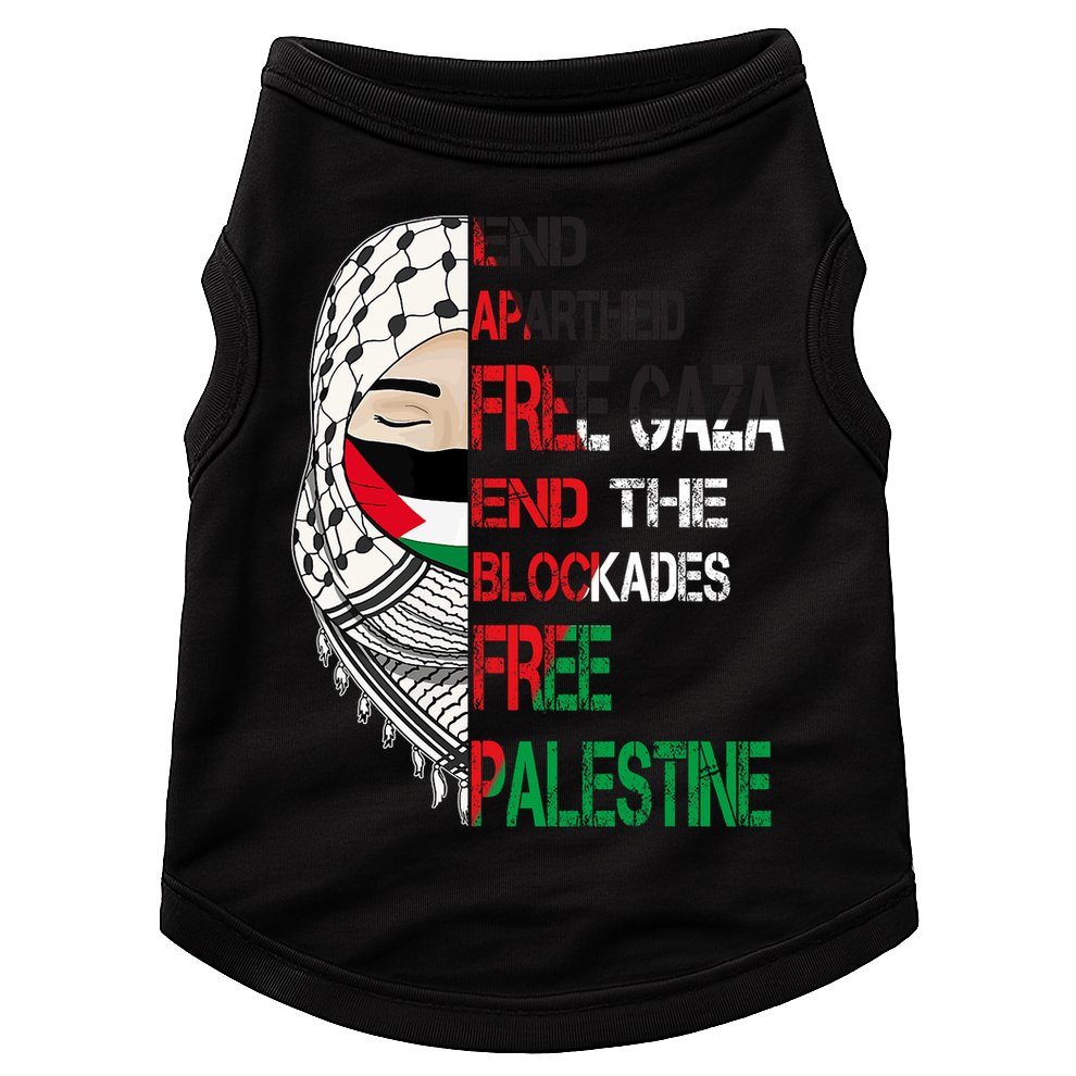 Free Palestine Arabic Palestine Gaza Jerusalem Support Flag Doggie Tank