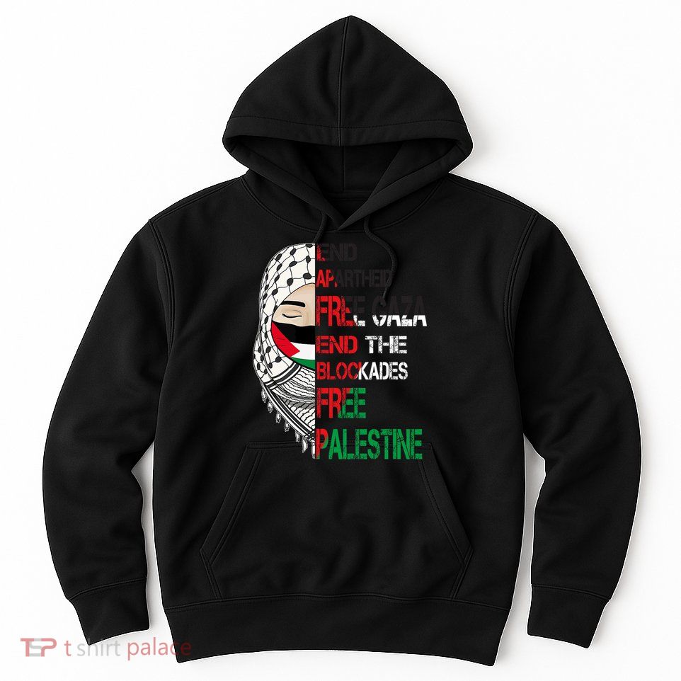 Free Palestine Arabic Palestine Gaza Jerusalem Support Flag Hoodie