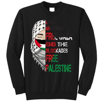 Free Palestine Arabic Palestine Gaza Jerusalem Support Flag Sweatshirt