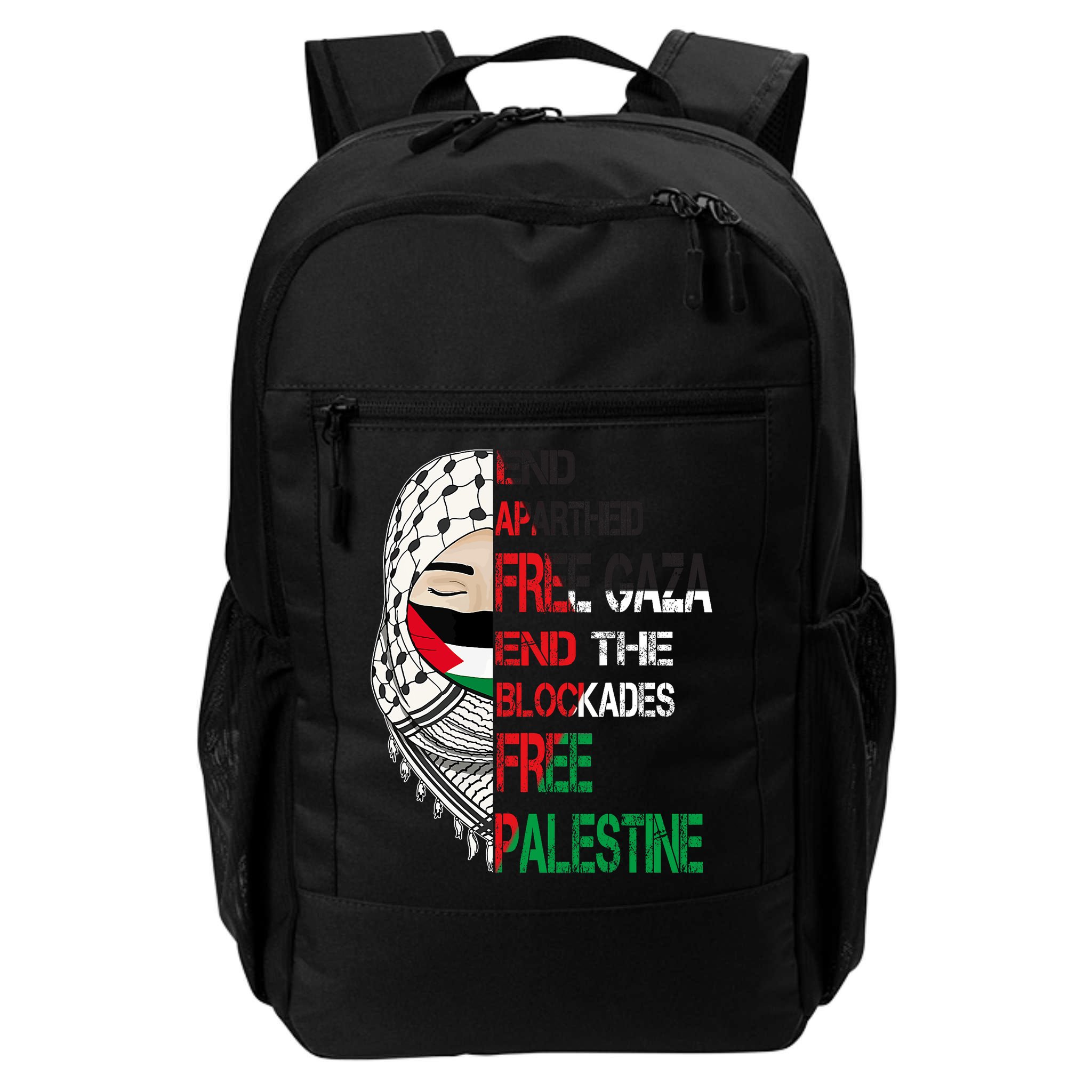 Free Palestine Arabic Palestine Gaza Jerusalem Support Flag Backpack