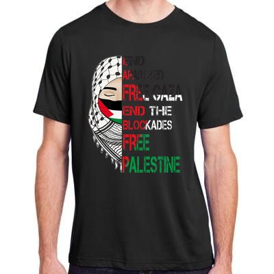 Free Palestine Arabic Palestine Gaza Jerusalem Support Flag Adult ChromaSoft Performance T-Shirt