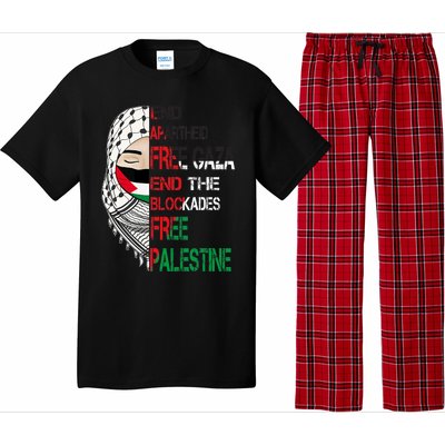 Free Palestine Arabic Palestine Gaza Jerusalem Support Flag Pajama Set