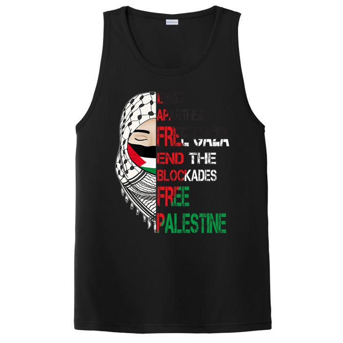 Free Palestine Arabic Palestine Gaza Jerusalem Support Flag PosiCharge Competitor Tank