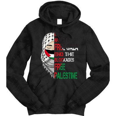 Free Palestine Arabic Palestine Gaza Jerusalem Support Flag Tie Dye Hoodie