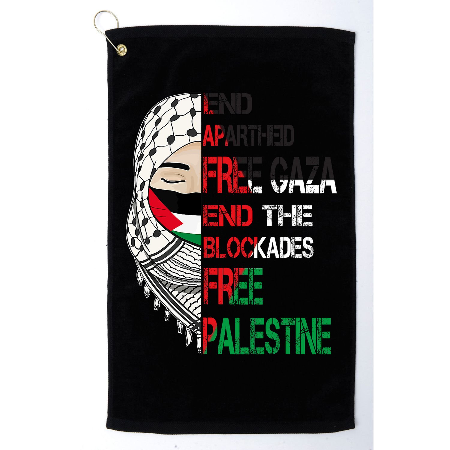 Free Palestine Arabic Palestine Gaza Jerusalem Support Flag Golf Towel
