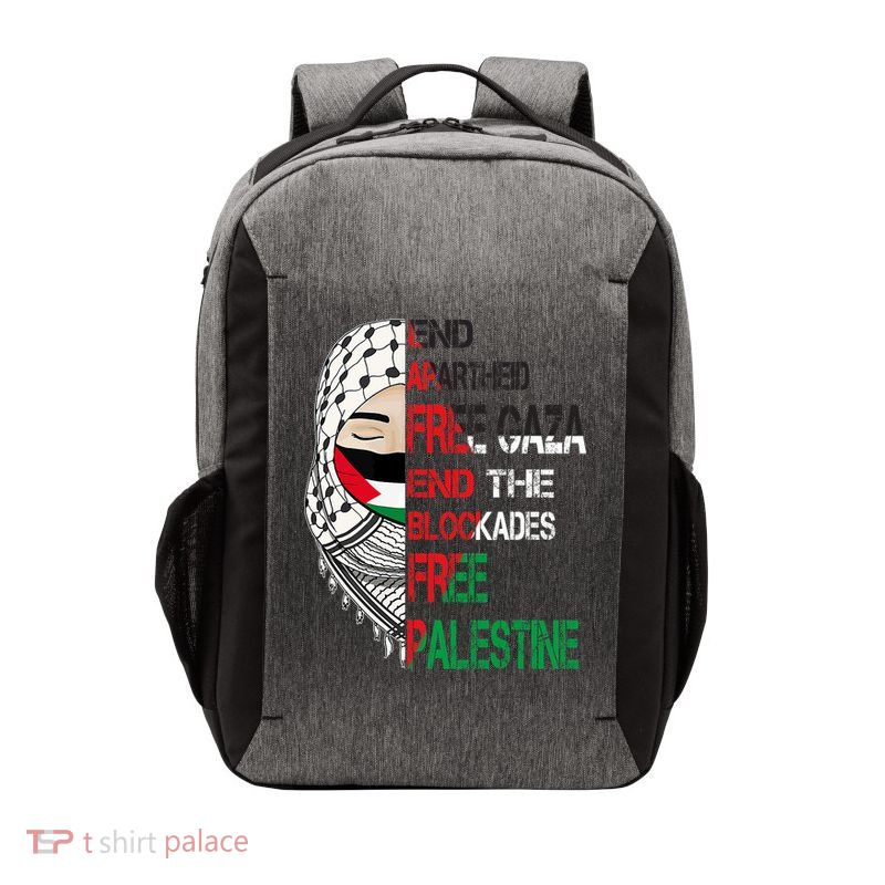 Free Palestine Arabic Palestine Gaza Jerusalem Support Flag Vector Backpack