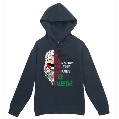 Free Palestine Arabic Palestine Gaza Jerusalem Support Flag Urban Pullover Hoodie