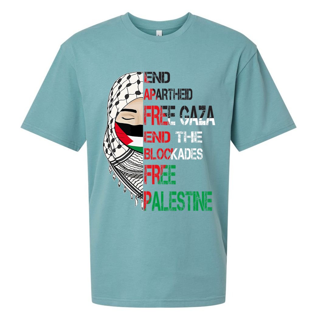 Free Palestine Arabic Palestine Gaza Jerusalem Support Flag Sueded Cloud Jersey T-Shirt