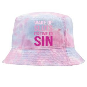 Funny Pride Adult Wake Up Sluts Time To Sin LGBTQ Tie-Dyed Bucket Hat