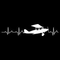 Flying Pilot , Aviation Heartbeat V-Neck T-Shirt