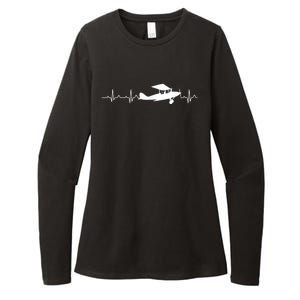 Flying Pilot , Aviation Heartbeat Womens CVC Long Sleeve Shirt